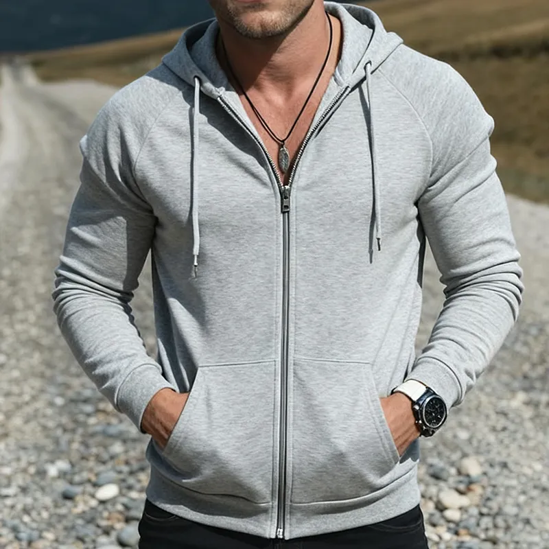 Men's Retro Casual Zipper Sweatshirt Hooded Jacket MTA2441J3TO sold by Manly product image thumbnail 2