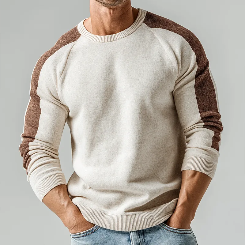Men's Retro Casual Striped Knitted Crew Neck Pullover Sweater MTA2181J3TO sold by Manly product image thumbnail 2
