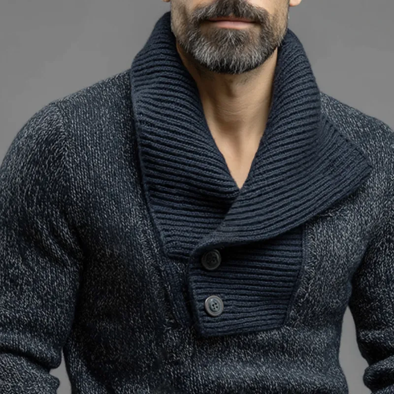 Men's Vintage Casual Knit Lapel Button Pullover Sweater MTA2193J0TO sold by Manly product image thumbnail 3