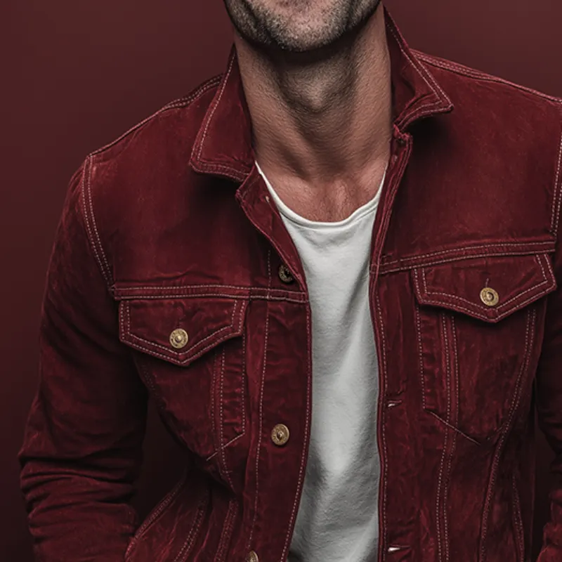 Men's Vintage Casual Cotton Washed Button Lapel Jacket MTA2487J5TO sold by Manly product image thumbnail 3