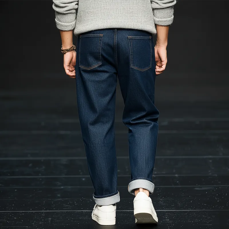 Men's Classic Simple Dark Blue Jeans MTA2495J8U sold by Manly product image thumbnail 3