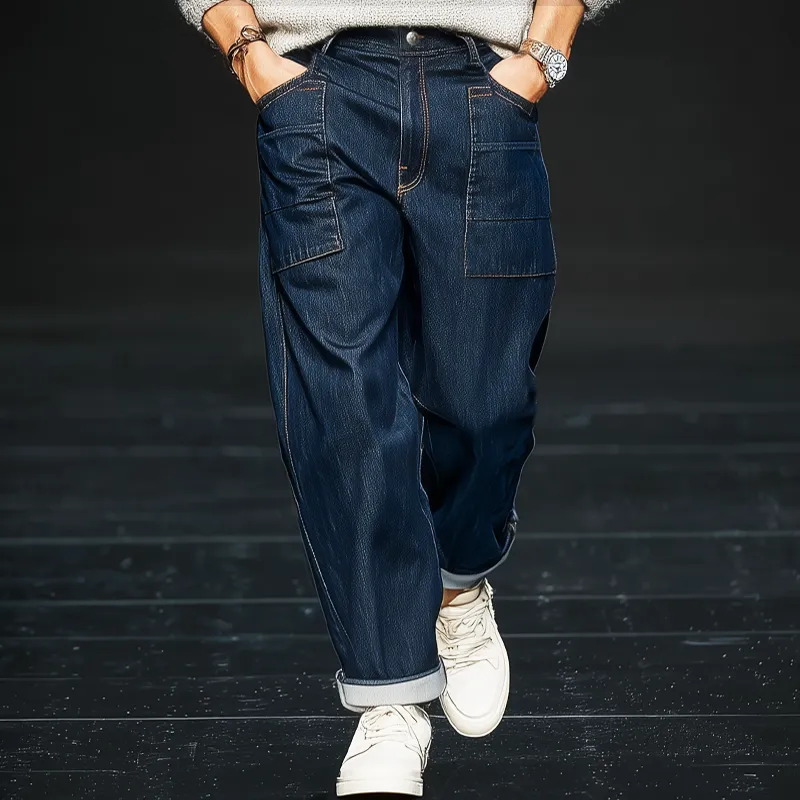 Men's Classic Simple Dark Blue Jeans MTA2495J8U sold by Manly product image thumbnail 2