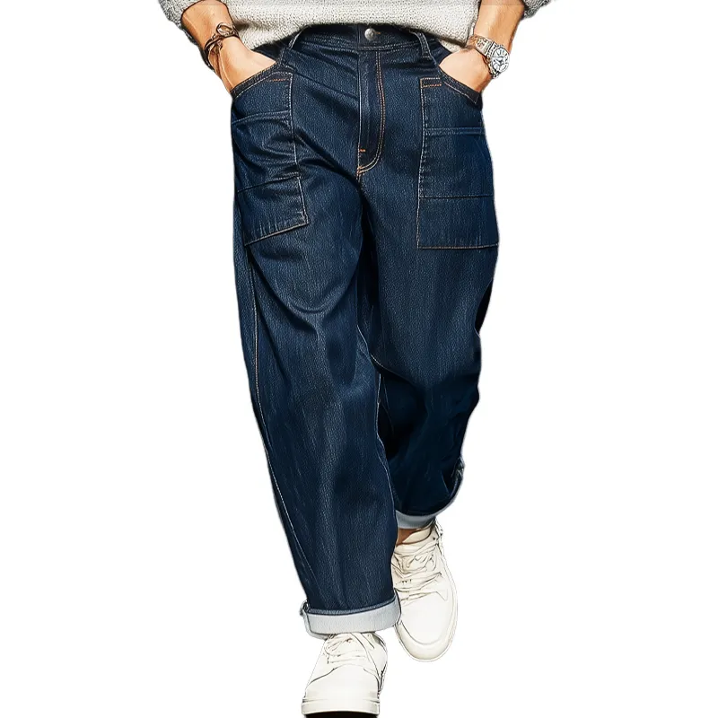 Men's Classic Simple Dark Blue Jeans MTA2495J8U sold by Manly