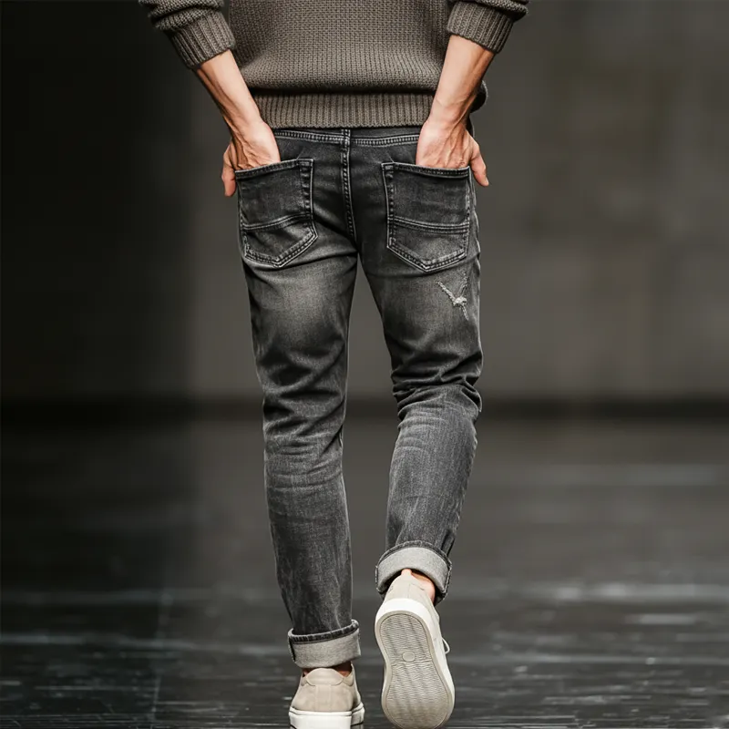 Men's Classic Distressed Ripped Straight Jeans MTA2495J4U sold by Manly product image thumbnail 3