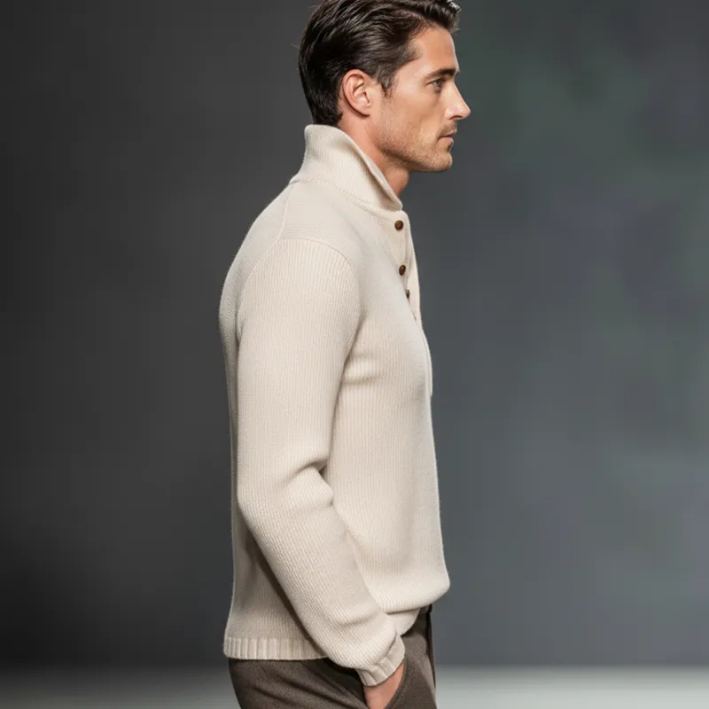 Men's Business Apricot Knitted Pullover Sweater MTA2236J5U sold by Manly product image thumbnail 3