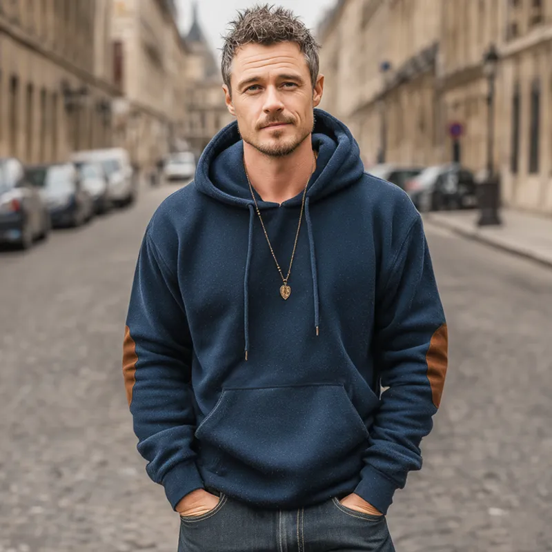 Men's Classic Thickened Loose Colorblock Hoodie MTA2095J8U sold by Manly product image thumbnail 2