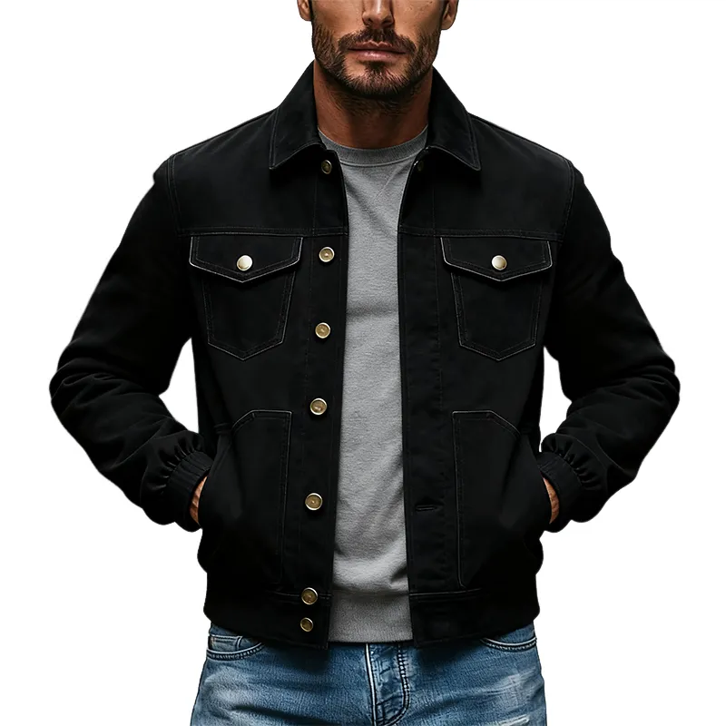 Men's Vintage Motorcycle Style Faux Suede Slim Fit Jacket MTA2419J4X sold by Manly