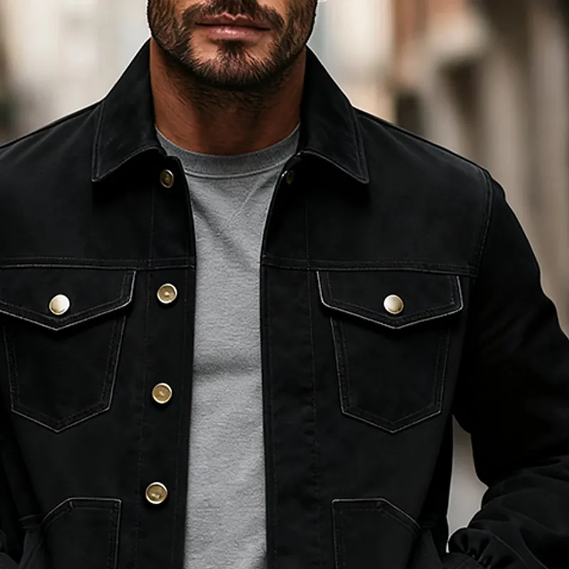 Men's Vintage Motorcycle Style Faux Suede Slim Fit Jacket MTA2419J4X sold by Manly product image thumbnail 3