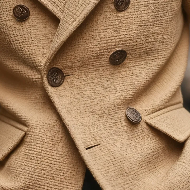 Men's Blended Solid Color Lapel Double-breasted Jacket MTA2466J1X sold by Manly product image thumbnail 4