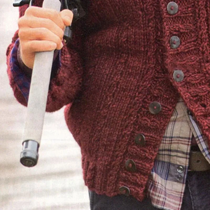 Men's Solid Color Stand Collar Single Breasted Knitted Cardigan 08762779X sold by Manly product image thumbnail 3