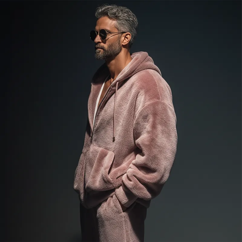 Men's Fashion Faux Mink Hooded Zipper Casual Jacket MTA2344J8U sold by Manly product image thumbnail 4