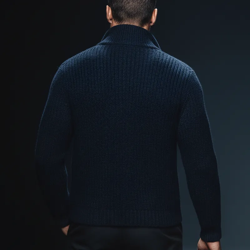 Men's Classic Quarter Zip Stand Collar Knit Sweater MTA2335J7U sold by Manly product image thumbnail 4
