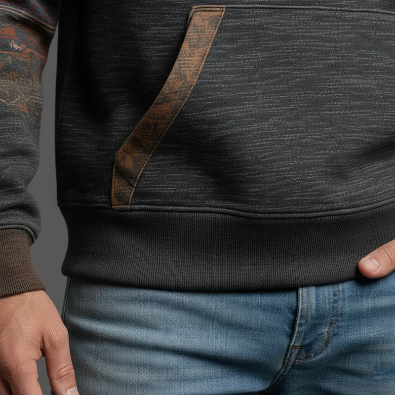 Men's Winter Vintage Polyester-Cotton Blend Printed Hooded Sweatshirt MTA2329J8P sold by Manly product image thumbnail 5