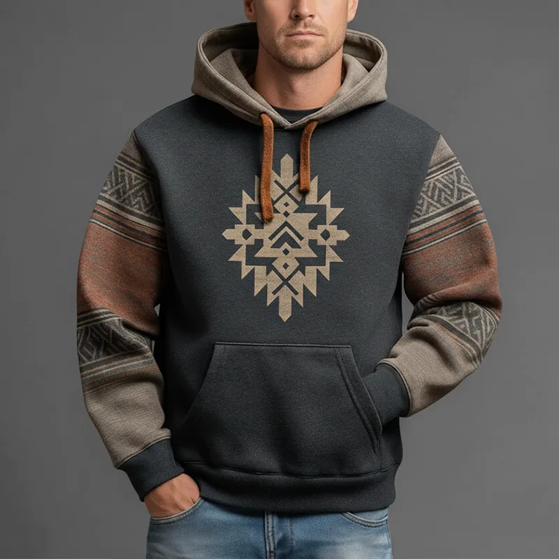 Men's Winter Vintage Polyester Blend Printed Hooded Sweatshirt MTA2328J2P sold by Manly product image thumbnail 2
