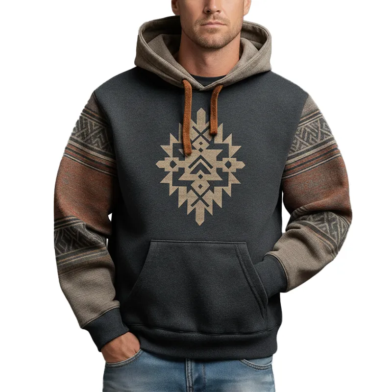 Men's Winter Vintage Polyester Blend Printed Hooded Sweatshirt MTA2328J2P sold by Manly