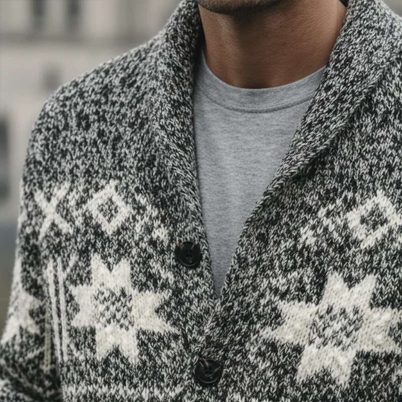 Men's Winter Vintage Knitted Jacquard Cotton Cardigan MTA1679J2P sold by Manly product image thumbnail 5