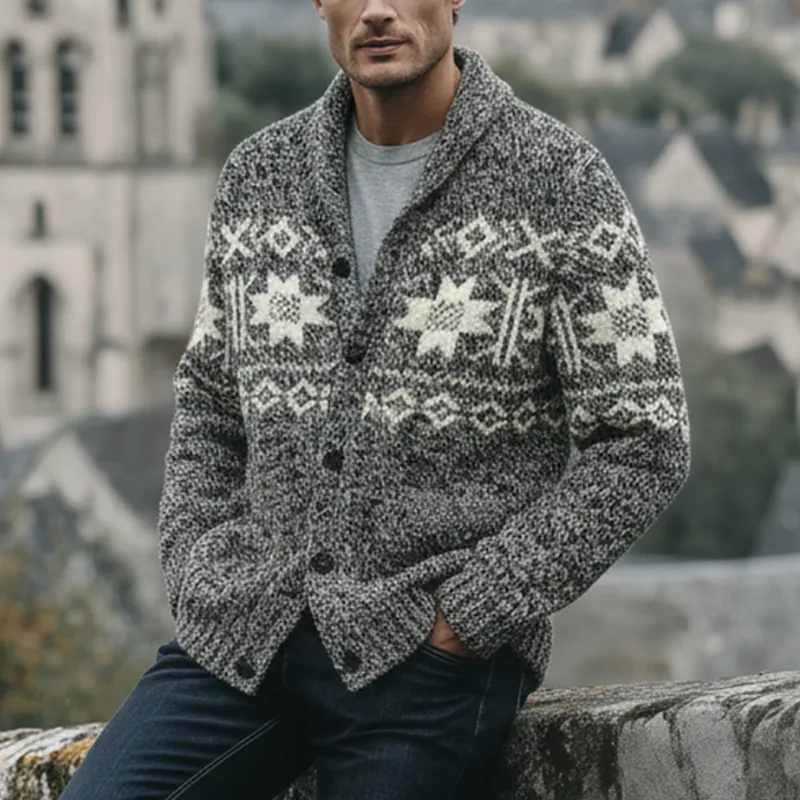 Men's Winter Vintage Knitted Jacquard Cotton Cardigan MTA1679J2P sold by Manly product image thumbnail 2