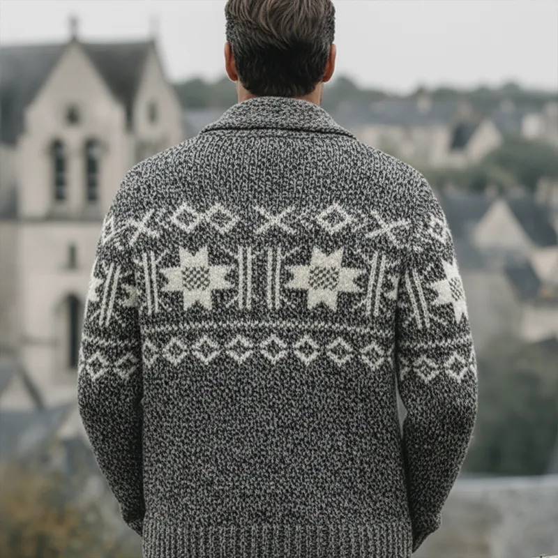 Men's Winter Vintage Knitted Jacquard Cotton Cardigan MTA1679J2P sold by Manly product image thumbnail 3