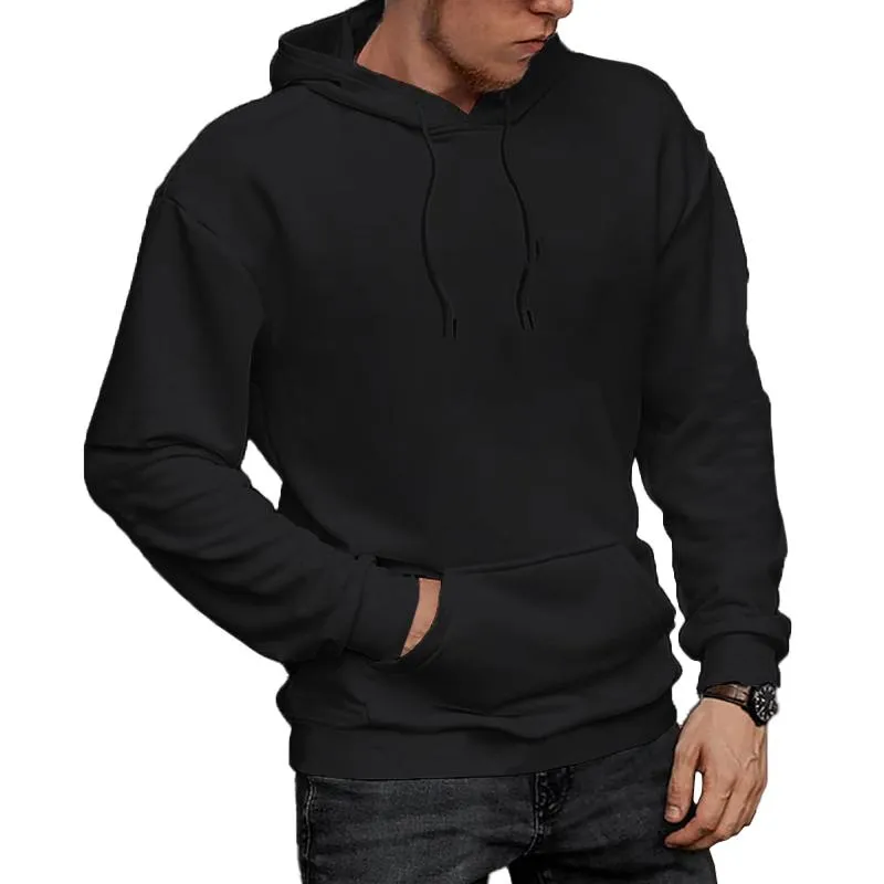 Men's Solid Color Long Sleeve Pocket Loose Casual Hoodie 20969390Z sold by Manly product image thumbnail 4