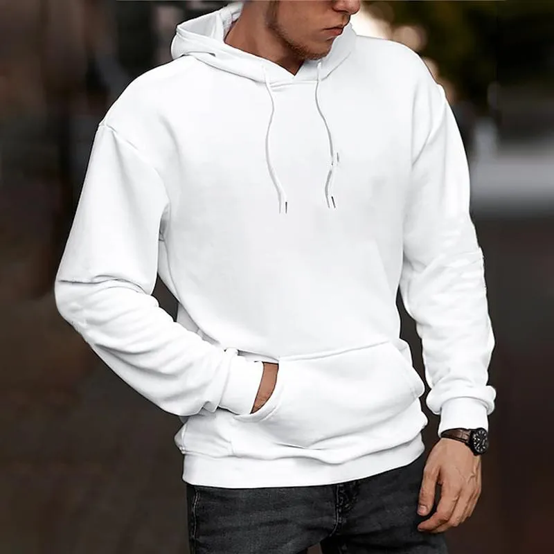 Men's Solid Color Long Sleeve Pocket Loose Casual Hoodie 20969390Z sold by Manly product image thumbnail 2