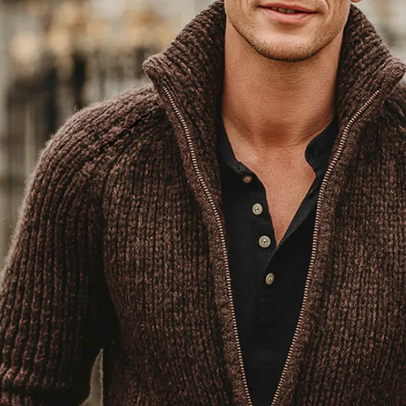 Men's Retro Casual Knit Zipper Cardigan MTA2138J1TO sold by Manly product image thumbnail 3