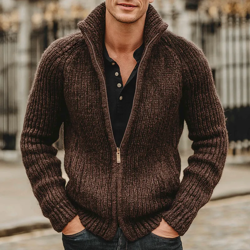 Men's Retro Casual Knit Zipper Cardigan MTA2138J1TO sold by Manly product image thumbnail 2