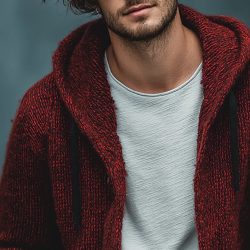 Men's Retro Casual Knit Hooded Button Cardigan Jacket MTA2166J9TO sold by Manly product image thumbnail 3