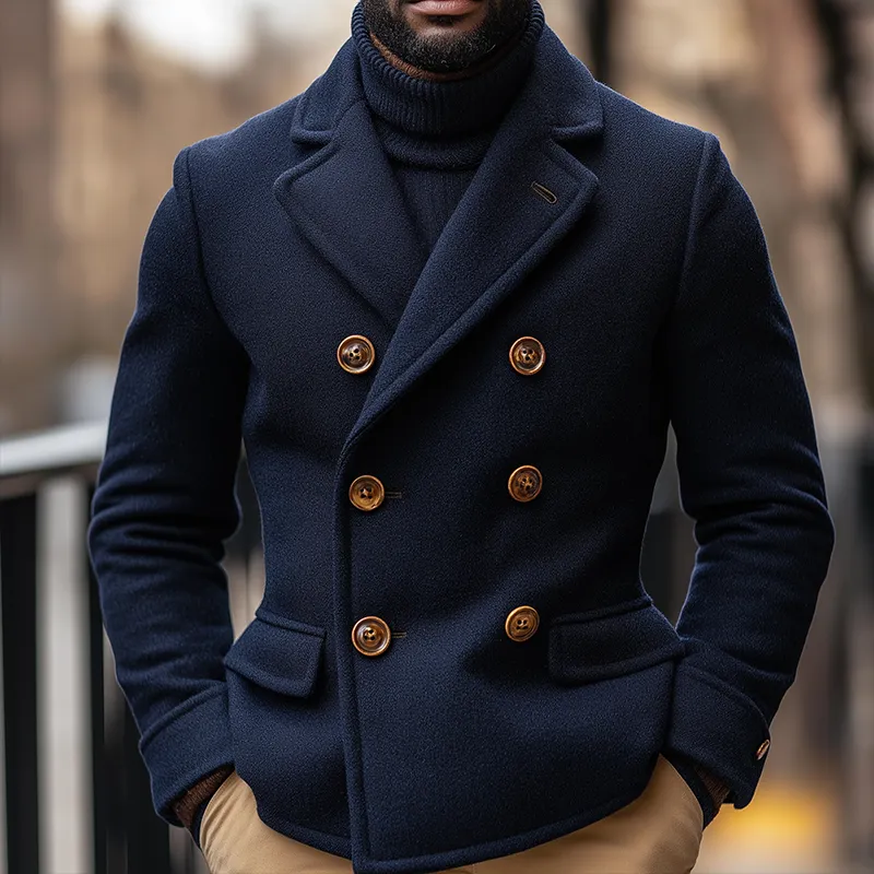 Men's Vintage Casual Double Breasted Lapel Jacket MTA2175J5TO sold by Manly product image thumbnail 2