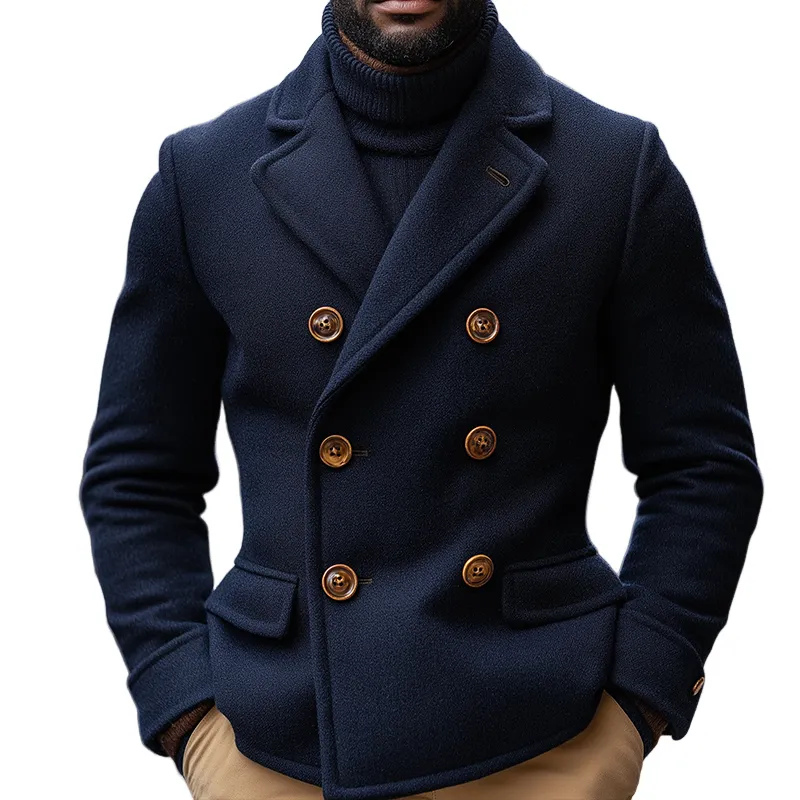 Men's Vintage Casual Double Breasted Lapel Jacket MTA2175J5TO sold by Manly