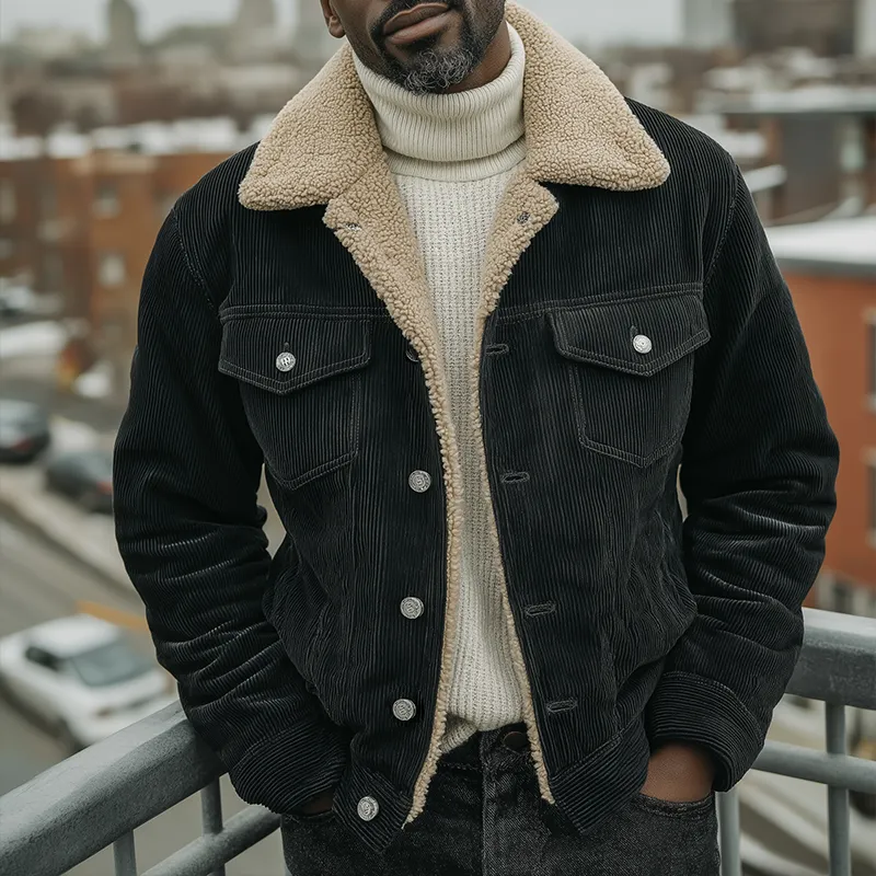 Men's Vintage Casual Warm Corduroy Lapel Button Jacket MTA1055J8TO sold by Manly product image thumbnail 2