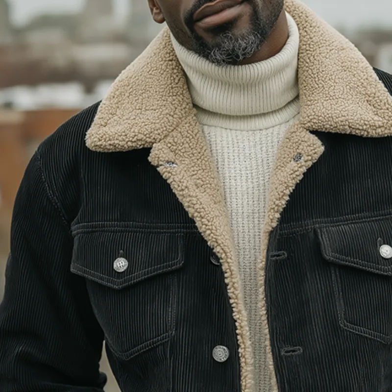 Men's Vintage Casual Warm Corduroy Lapel Button Jacket MTA1055J8TO sold by Manly product image thumbnail 3