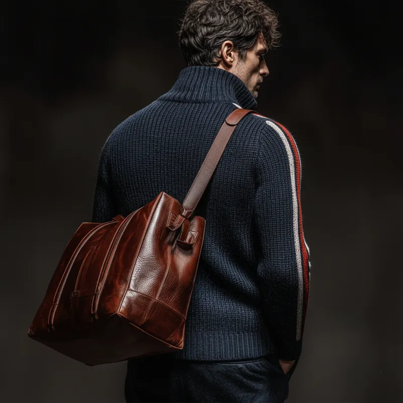 Men's Classic Colorblock Striped Stand Collar Zippered Knit Cardigan MTA2224J8U sold by Manly product image thumbnail 3