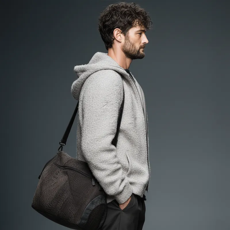 Men's Casual Light Grey Polar Fleece Zip-Up Hooded Jacket MTA2229J6U sold by Manly product image thumbnail 3