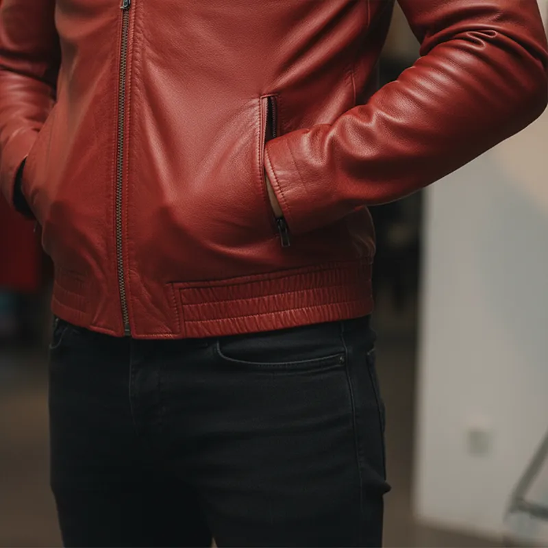 Men's Winter Fashion Multi-pocket PU Faux Leather Motorcycle Jacket MTA2236J9P sold by Manly product image thumbnail 5