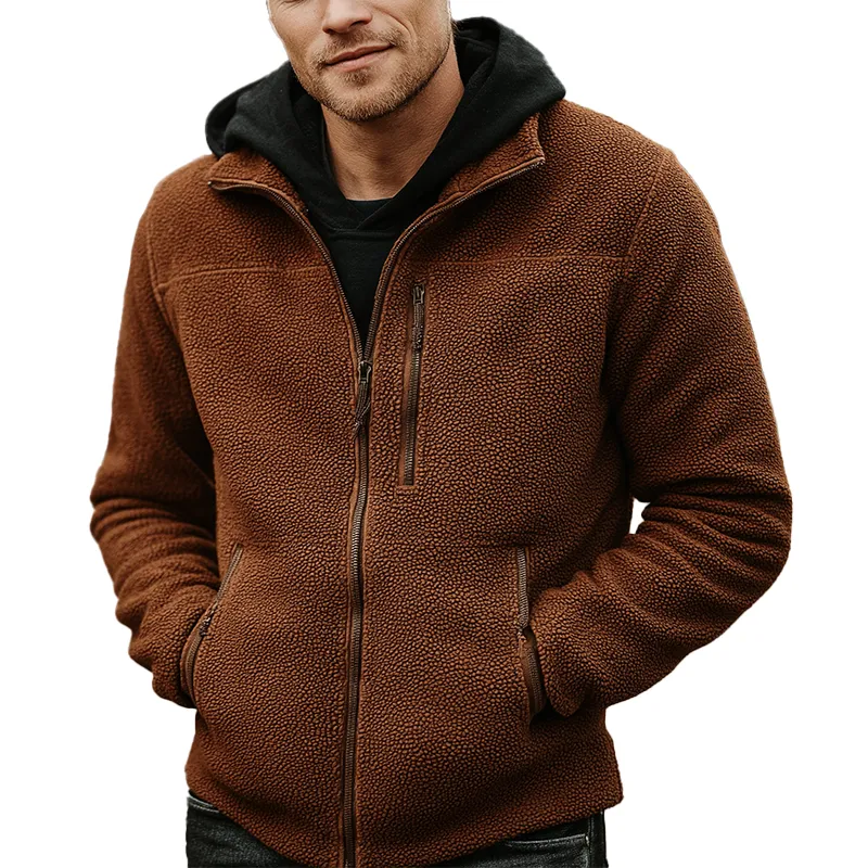 Men's Winter Fashion Polar Fleece Zipper Warm Jacket MTA2214J6P sold by Manly