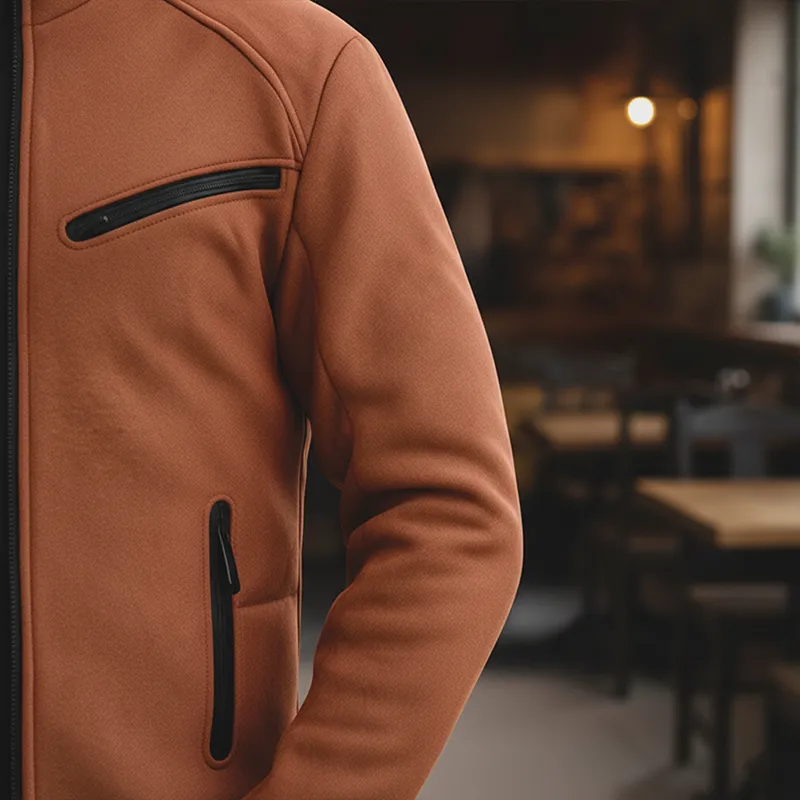 Men's Winter Fashion Faux Suede Stand Collar Zipper Jacket MTA2211J0P sold by Manly product image thumbnail 4