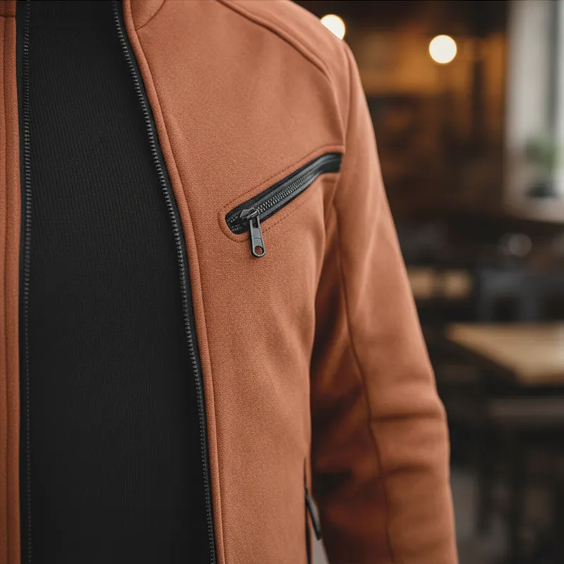 Men's Winter Fashion Faux Suede Stand Collar Zipper Jacket MTA2211J0P sold by Manly product image thumbnail 5