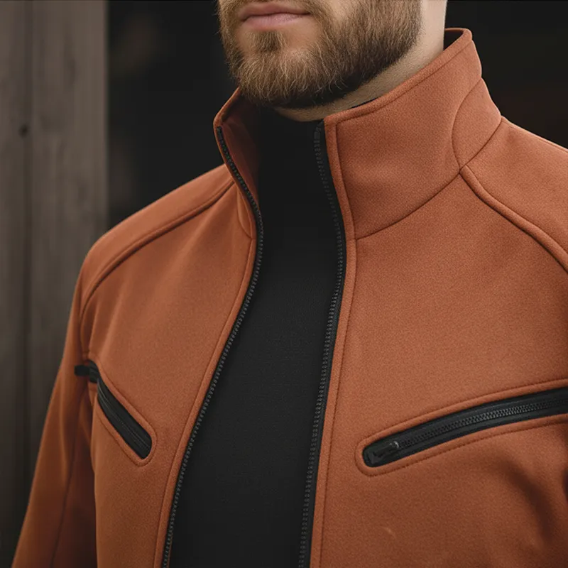 Men's Winter Fashion Faux Suede Stand Collar Zipper Jacket MTA2211J0P sold by Manly product image thumbnail 3