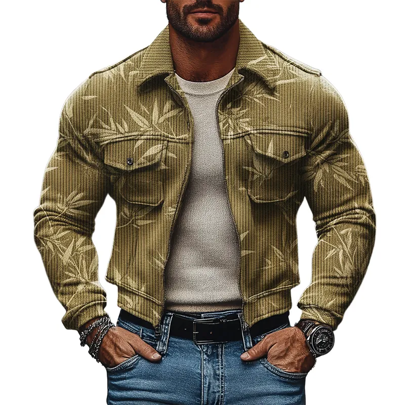 Men's Vintage Corduroy Jacquard Lapel Jacket MTA2203J2X sold by Manly