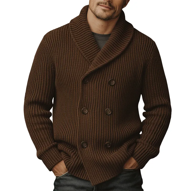 Men's Winter Fashion Double-breasted Cotton Knitted Casual Cardigan MTA2240J3P sold by Manly