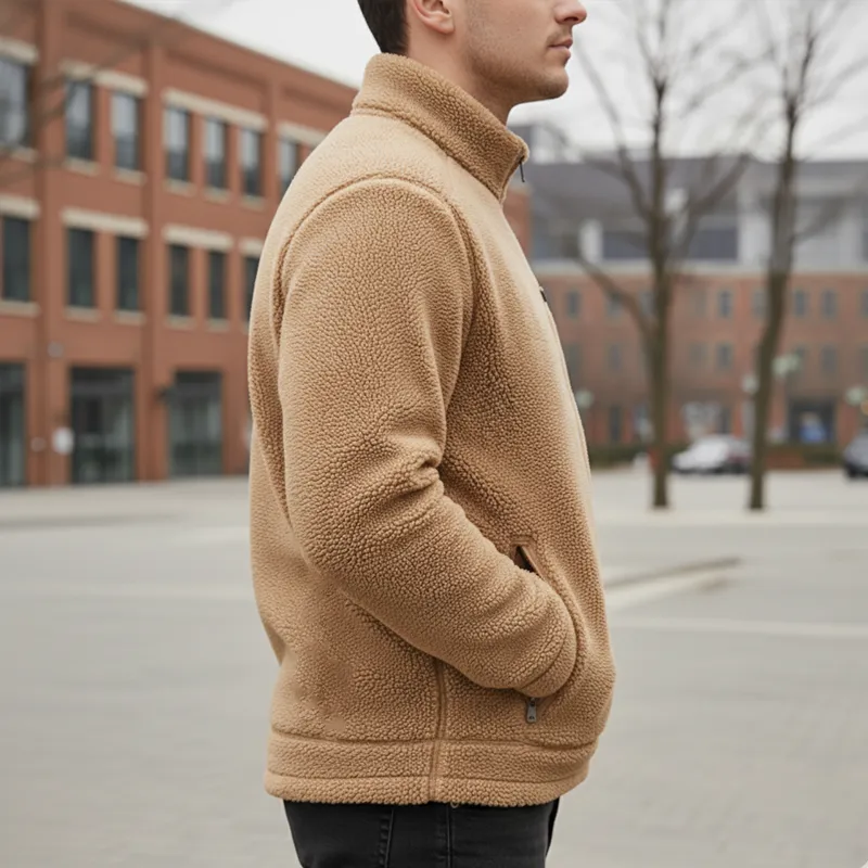 Men's Winter Fashion Stand Collar Polar Fleece Zipper Jacket MTA2241J7P sold by Manly product image thumbnail 5