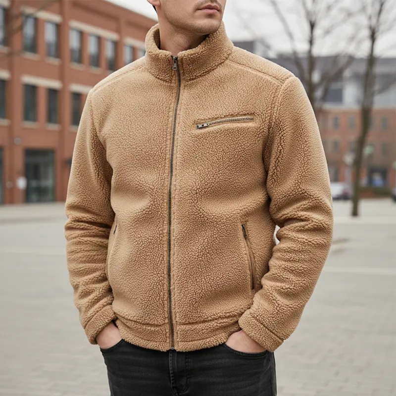 Men's Winter Fashion Stand Collar Polar Fleece Zipper Jacket MTA2241J7P sold by Manly product image thumbnail 2