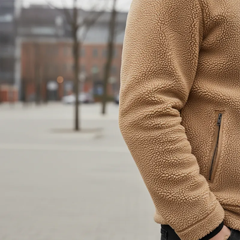 Men's Winter Fashion Stand Collar Polar Fleece Zipper Jacket MTA2241J7P sold by Manly product image thumbnail 3