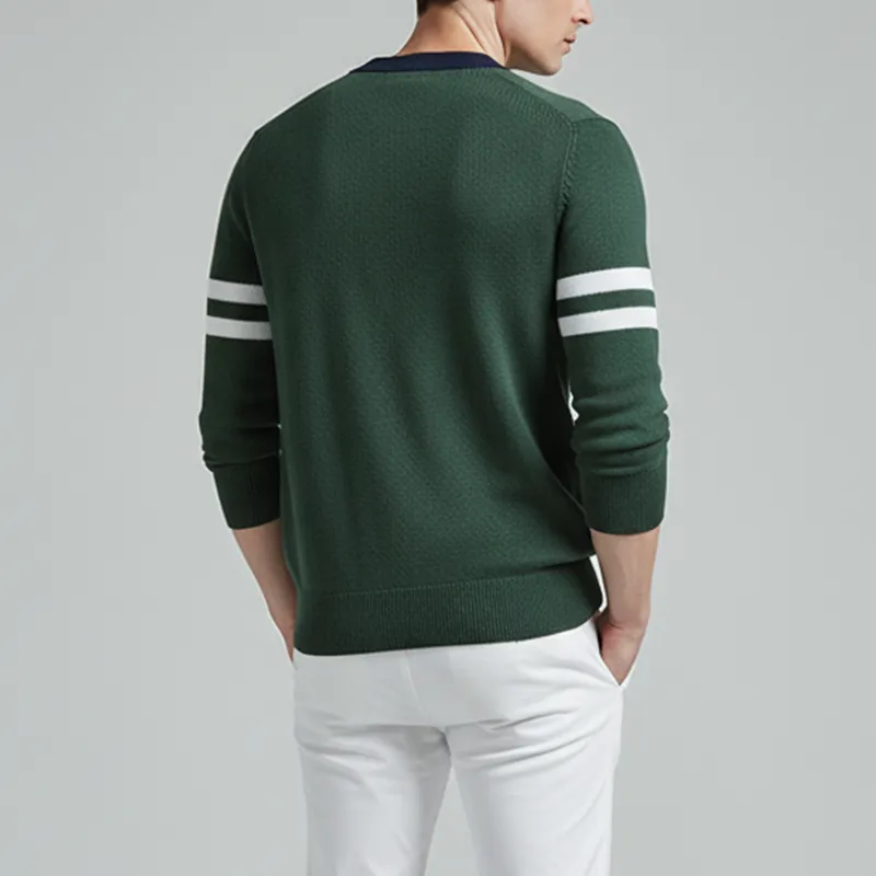 Men's Winter Fashion Contrast Color Cotton Yarn Knitted Thin Cardigan MTA2284J8P sold by Manly product image thumbnail 3