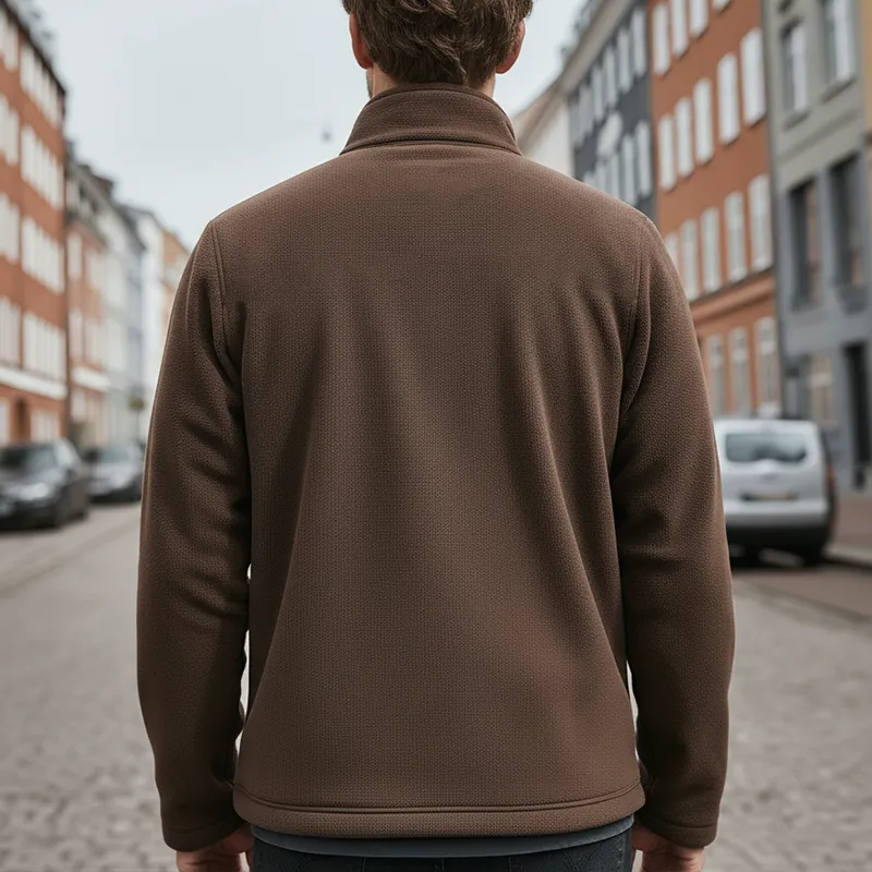 Men's Winter Retro Thin Polar Fleece Stand Collar Zipper Jacket MTA2268J2P sold by Manly product image thumbnail 3