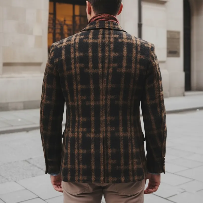 Men's Classic Vintage Faux Wool Single-breasted Slim-fit Jacket MTA2738J2U sold by Manly product image thumbnail 3