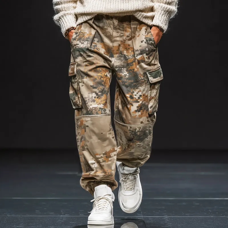 Men's Classic Camouflage Lace-Up Elastic Cuff Track Pants MTA2479J7U sold by Manly product image thumbnail 2