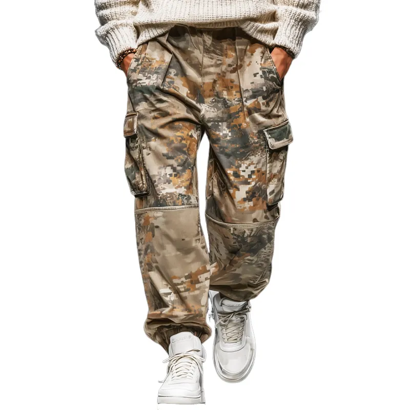 Men's Classic Camouflage Lace-Up Elastic Cuff Track Pants MTA2479J7U sold by Manly