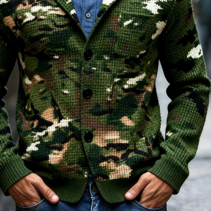 Men's Casual Camouflage Waffle Print Lapel Blazer MTA2417J1X sold by Manly product image thumbnail 3