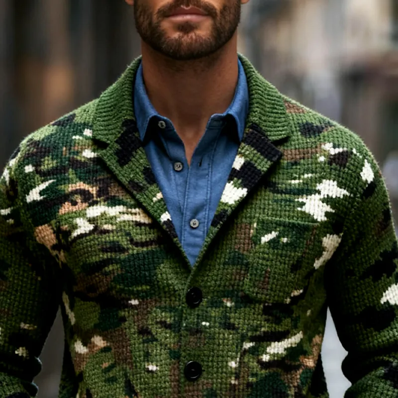 Men's Casual Camouflage Waffle Print Lapel Blazer MTA2417J1X sold by Manly product image thumbnail 2
